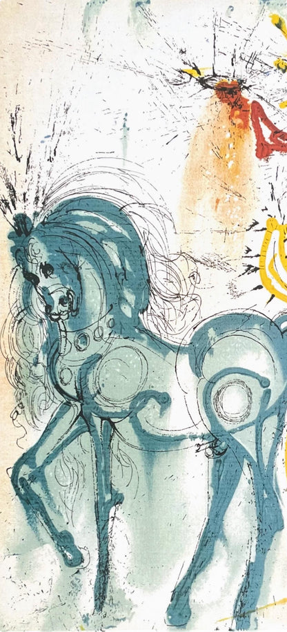 Salvador Dali, Le Cheval De Triomphe, Signed, Offset Lithograph
