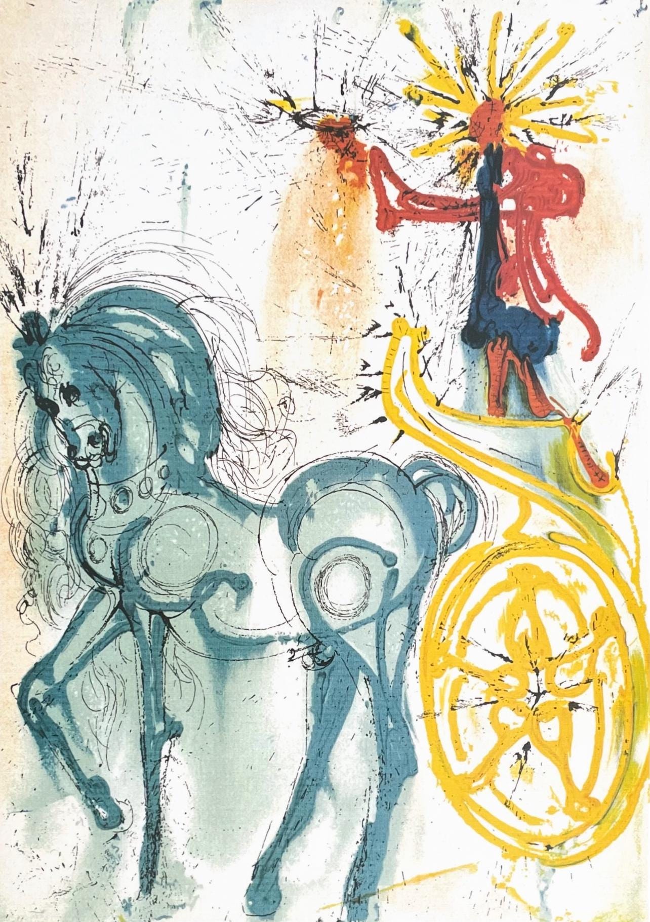 Salvador Dali, Le Cheval De Triomphe, Signed, Offset Lithograph