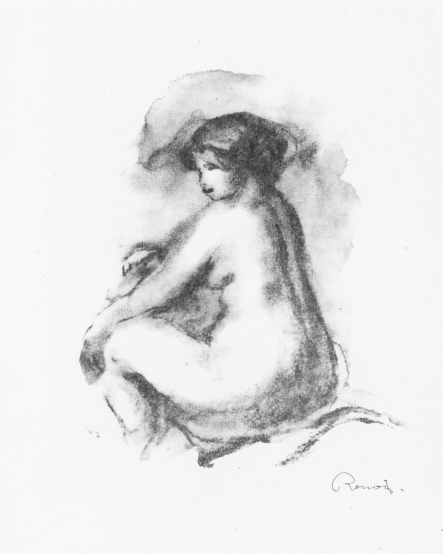 Pierre-Auguste Renoir, Femme Nue Assisse, Les Lithographies De Renoir, Lithograph