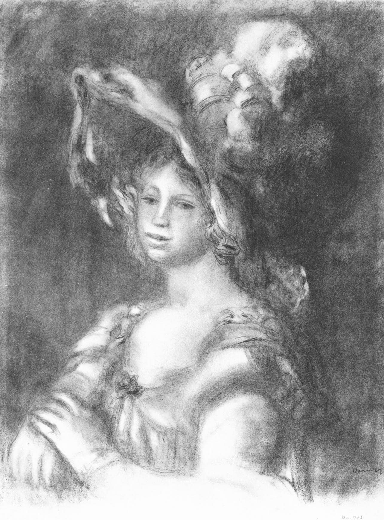 Pierre-Auguste Renoir, Jeune Femme En Buste, Les Lithographies De Renoir, Lithograph