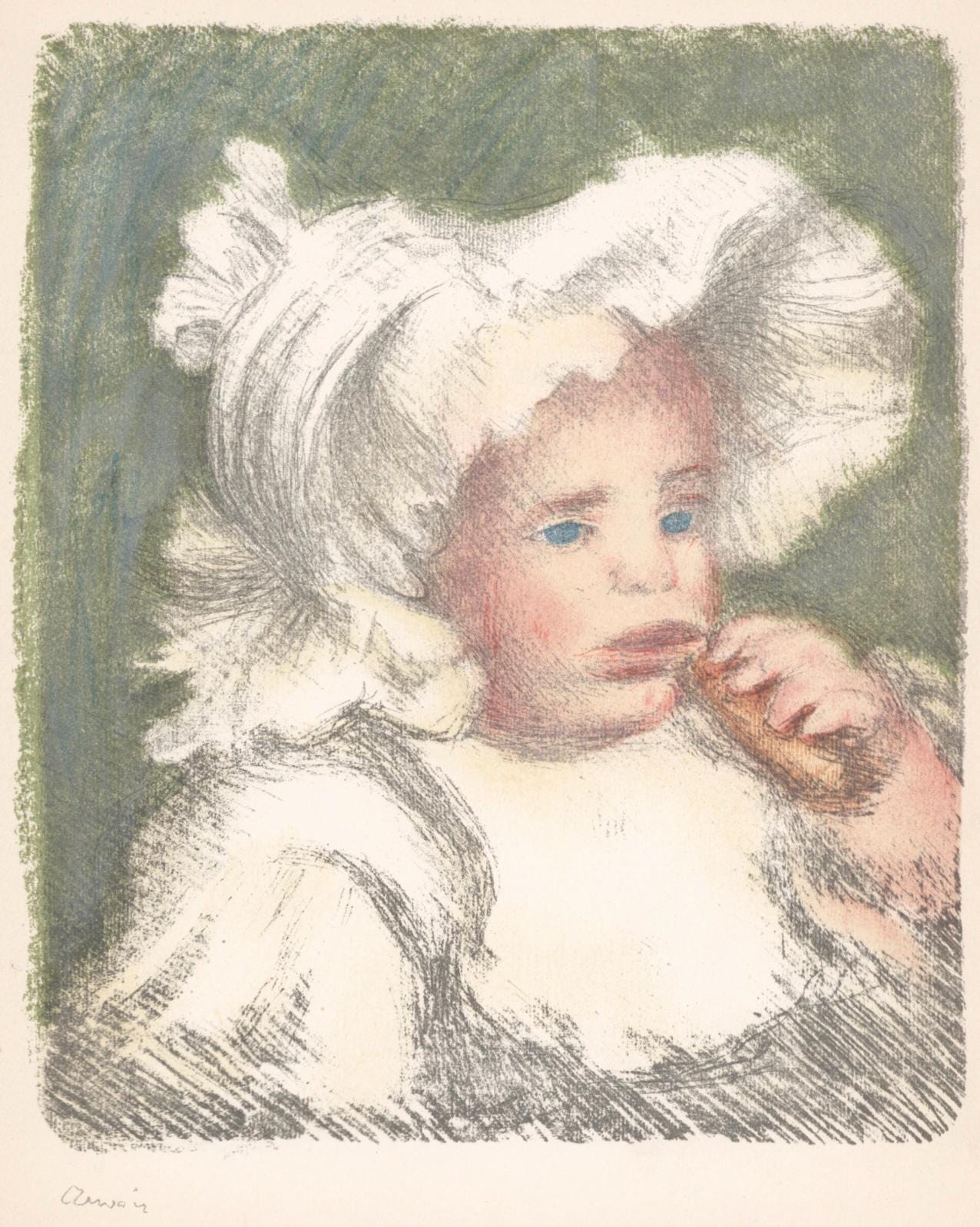 Pierre-Auguste Renoir, Lenfant Au Biscuit, Les Lithographies De Renoir, Lithograph