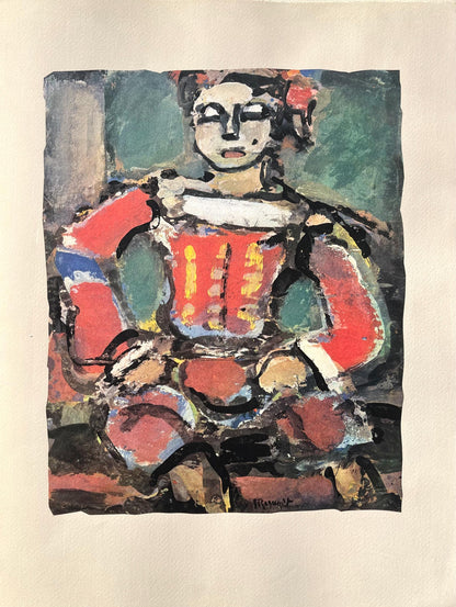 Georges Rouault, Petit Page Rouge Et Or, Divertissement, Ditions De La Revue Verve, Lithograph