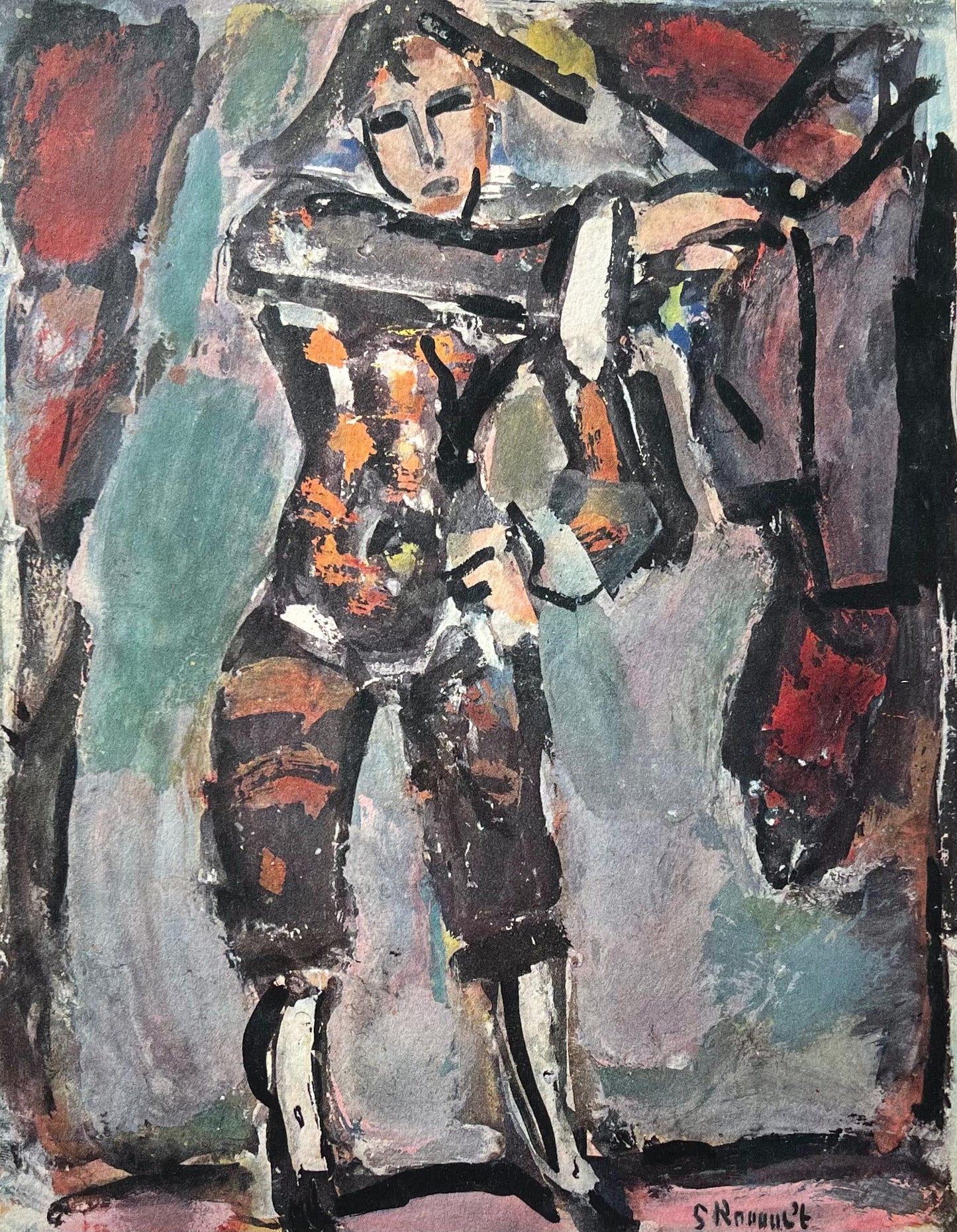 Georges Rouault, Arlequin, Divertissement, Ditions De La Revue Verve, Lithograph