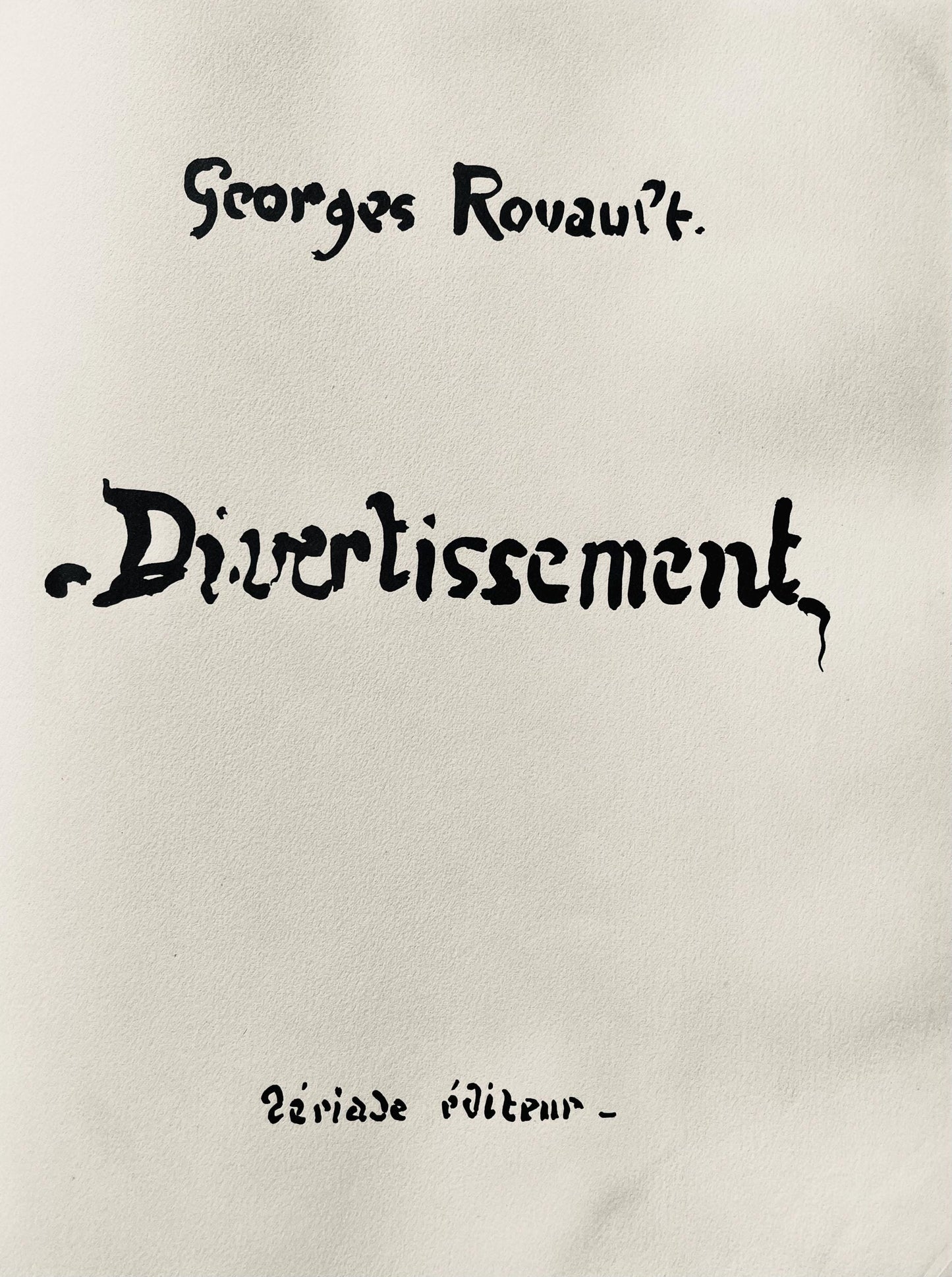 Georges Rouault, Pierrot Noir, Divertissement, Ditions De La Revue Verve, Lithograph