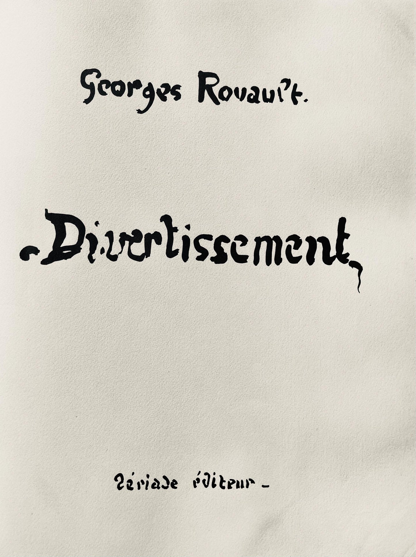 Georges Rouault, Pierrot Noir, Divertissement, Ditions De La Revue Verve, Lithograph