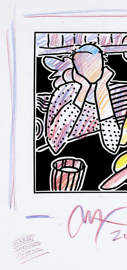 Peter Max, Neo Pop Series: Neo D400, Black And White Series, Hand Signed, Official Edition Mixed