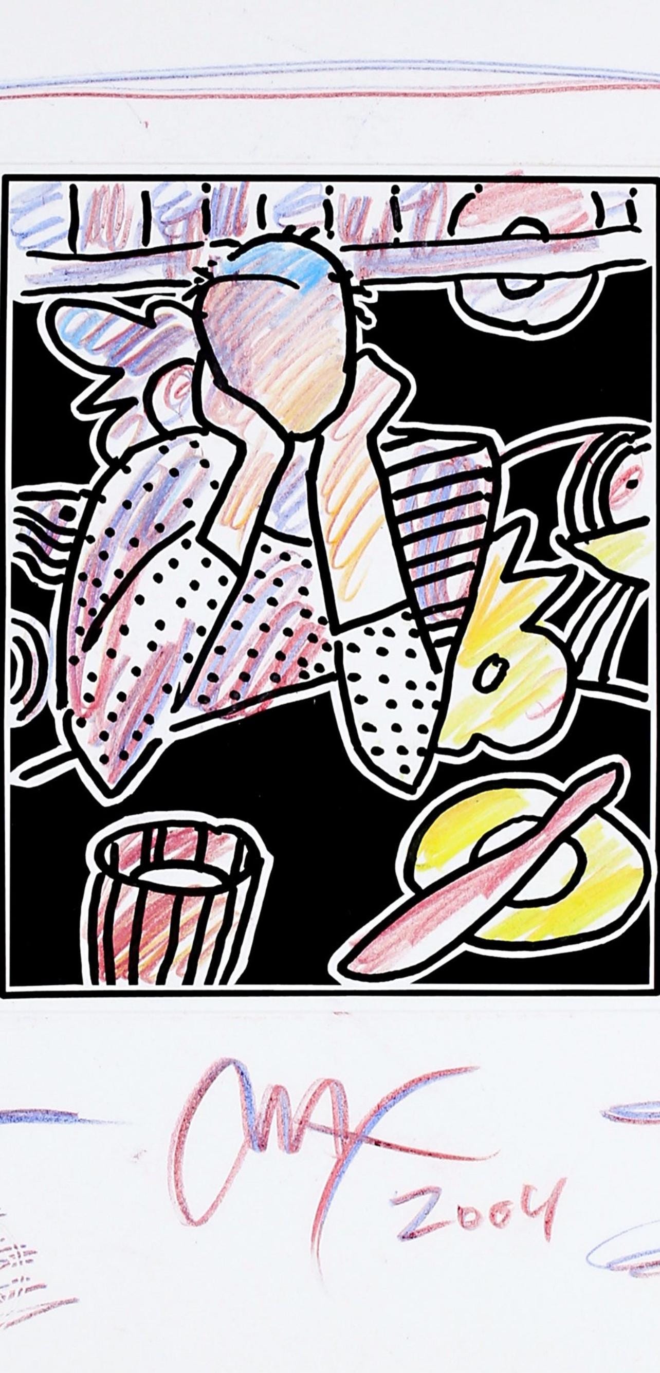 Peter Max, Neo Pop Series: Neo D400, Black And White Series, Hand Signed, Official Edition Mixed