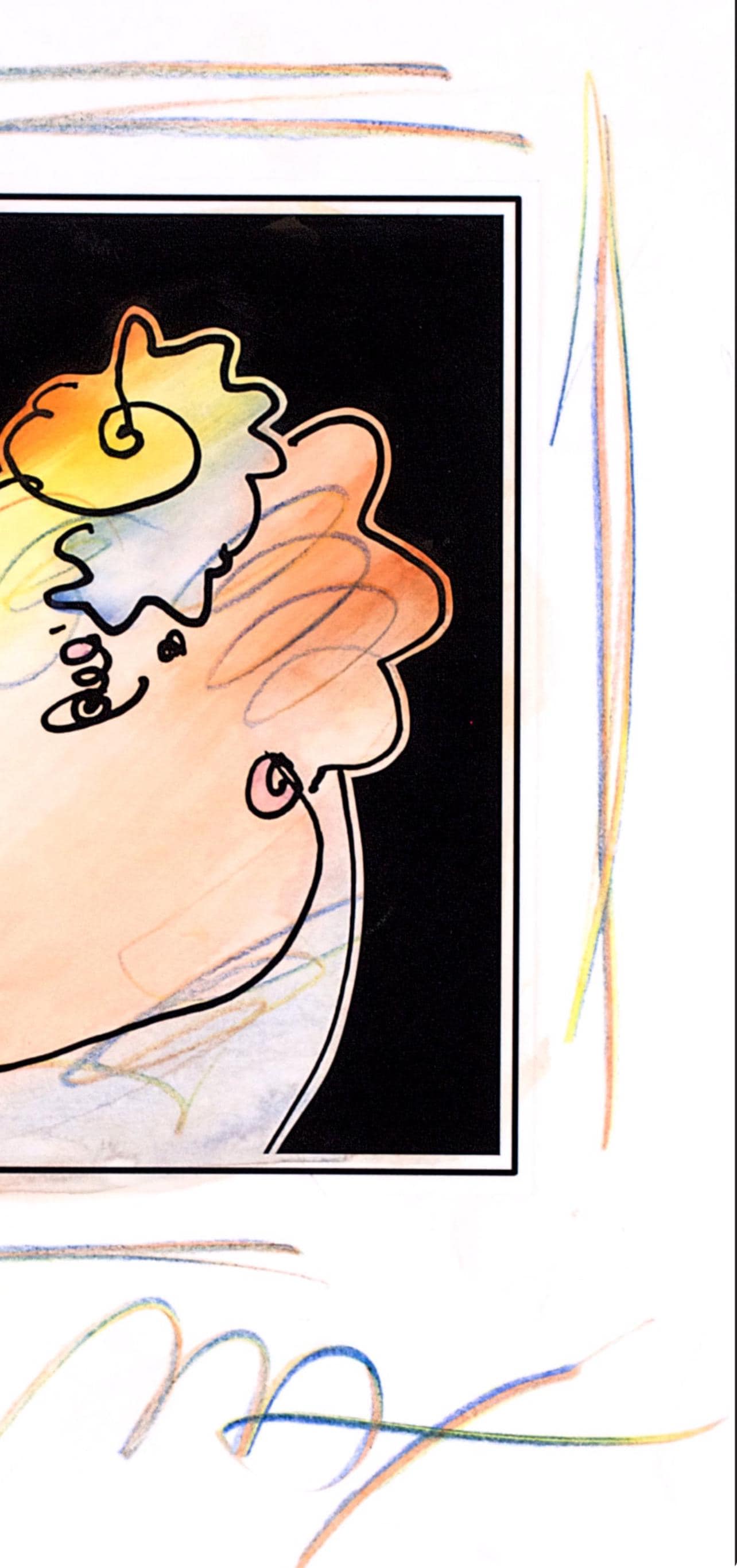 Peter Max, Lady Profile With Flower, Black And White Series, Hand Signed, Official Edition Mixed