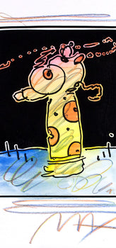 Peter Max, Sage In Wind, Black And White Series, Hand Signed, Official Edition Mixed Media