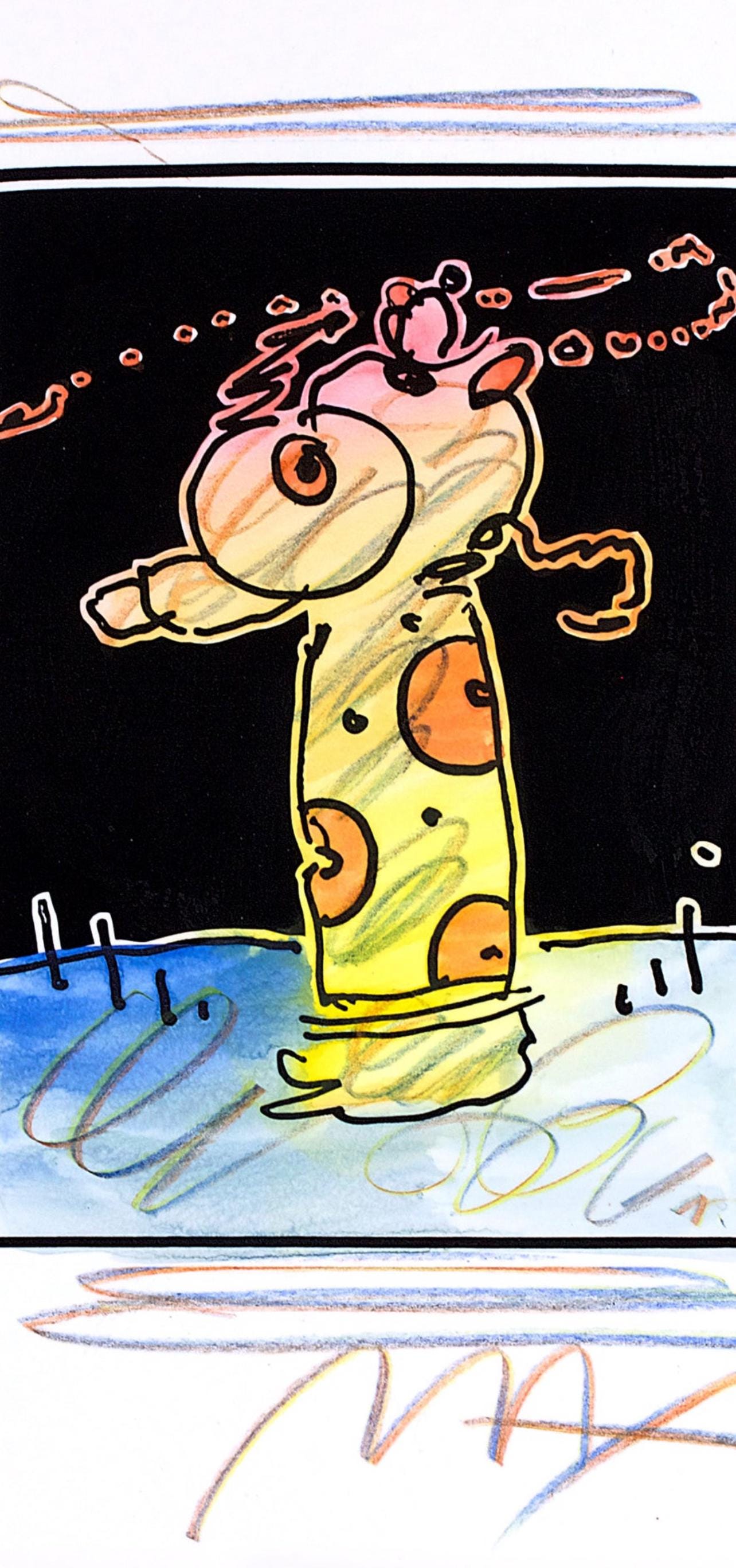 Peter Max, Sage In Wind, Black And White Series, Hand Signed, Official Edition Mixed Media