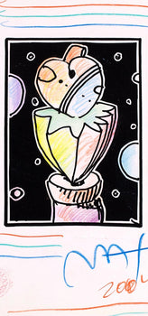 Peter Max, Abstract With Heart, Black And White Series, Hand Signed, Official Edition Mixed Media