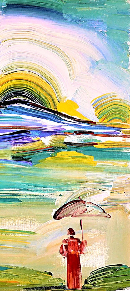 Peter Max, Umbrella Man At Sunrise, Hand Signed, Official Lithograph