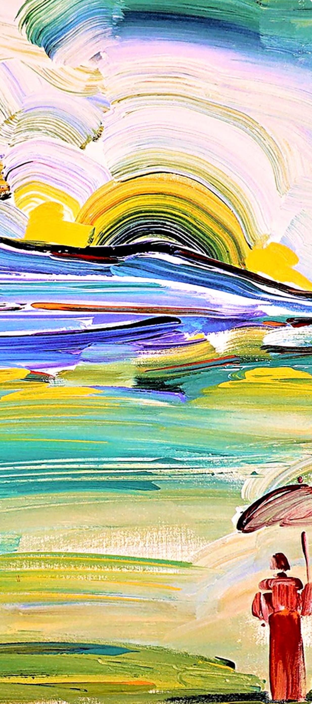 Peter Max, Umbrella Man At Sunrise, Hand Signed, Official Lithograph