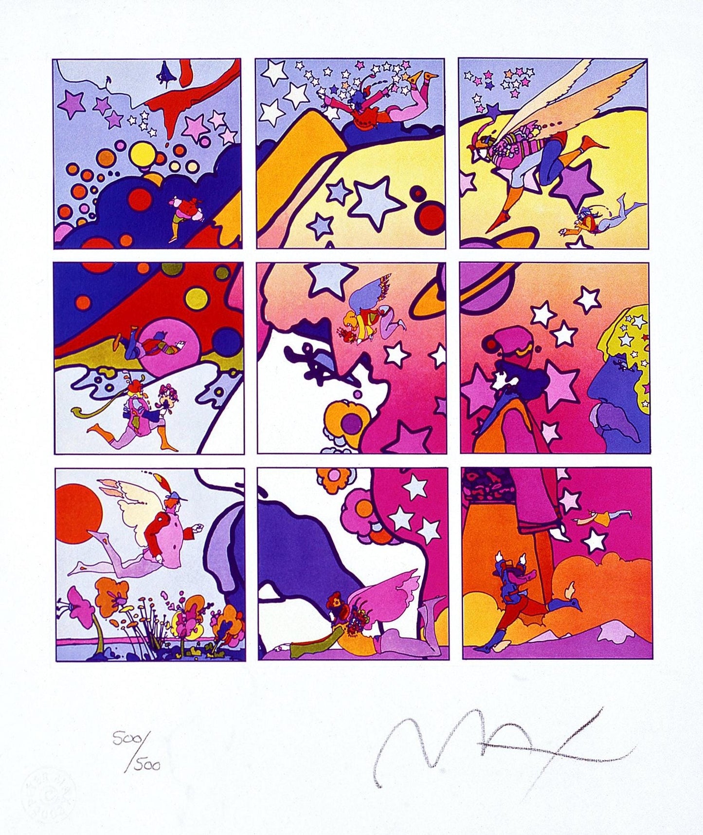 Peter Max, The Profile, Hand Signed, Official Lithograph