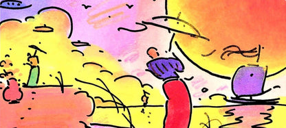 Peter Max, Two Sages, Hand Signed, Official Lithograph