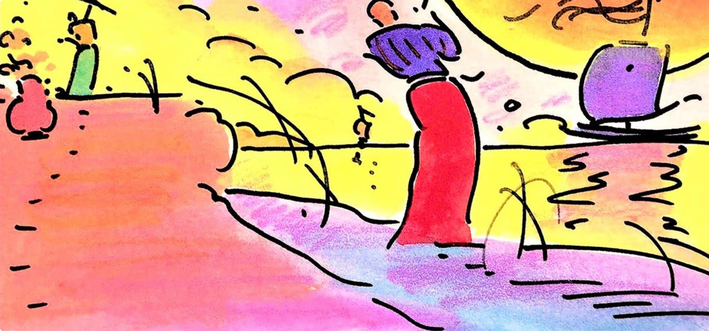 Peter Max, Two Sages, Hand Signed, Official Lithograph