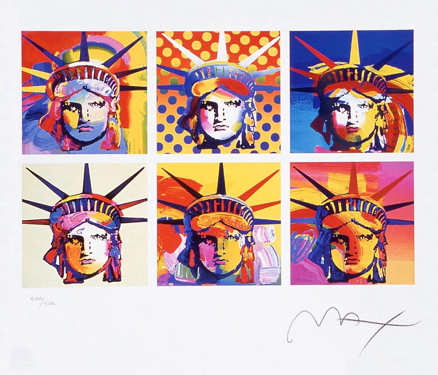 Peter Max, Six Liberties, Hand Signed, Official Lithograph