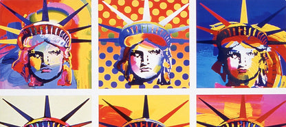 Peter Max, Six Liberties, Hand Signed, Official Lithograph