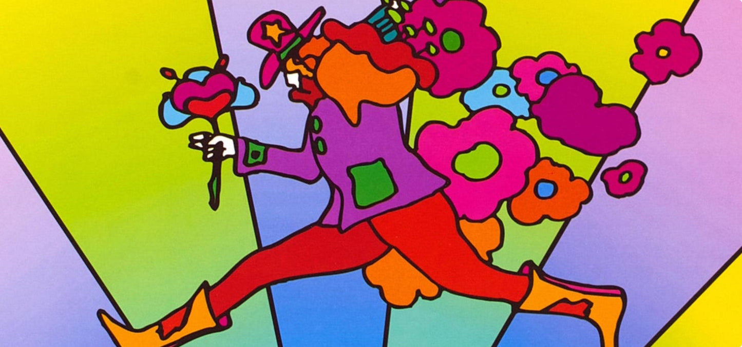 Peter Max, Flower Jumper Over Sunrise, Version Ii, Hand Signed, Official Lithograph
