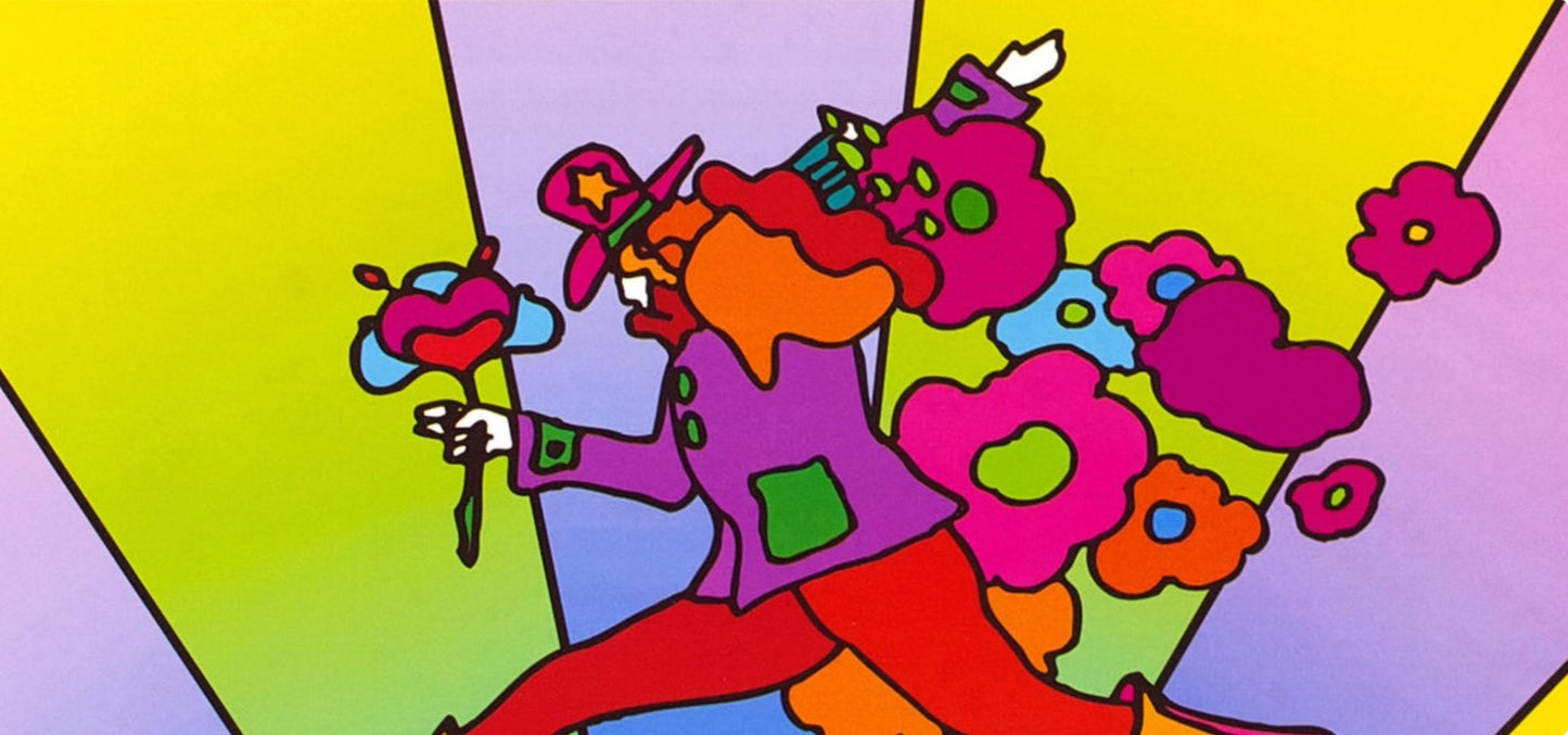 Peter Max, Flower Jumper Over Sunrise, Version Ii, Hand Signed, Official Lithograph