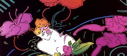 Peter Max, Lady With Floating Flowers, Hand Signed, Official Lithograph