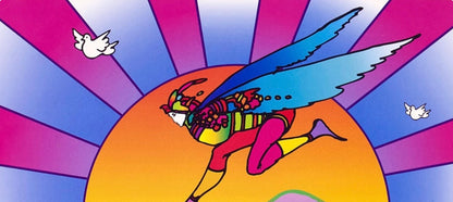 Peter Max, Winged Flyer With Sunrise, Version Ii, Hand Signed, Official Lithograph