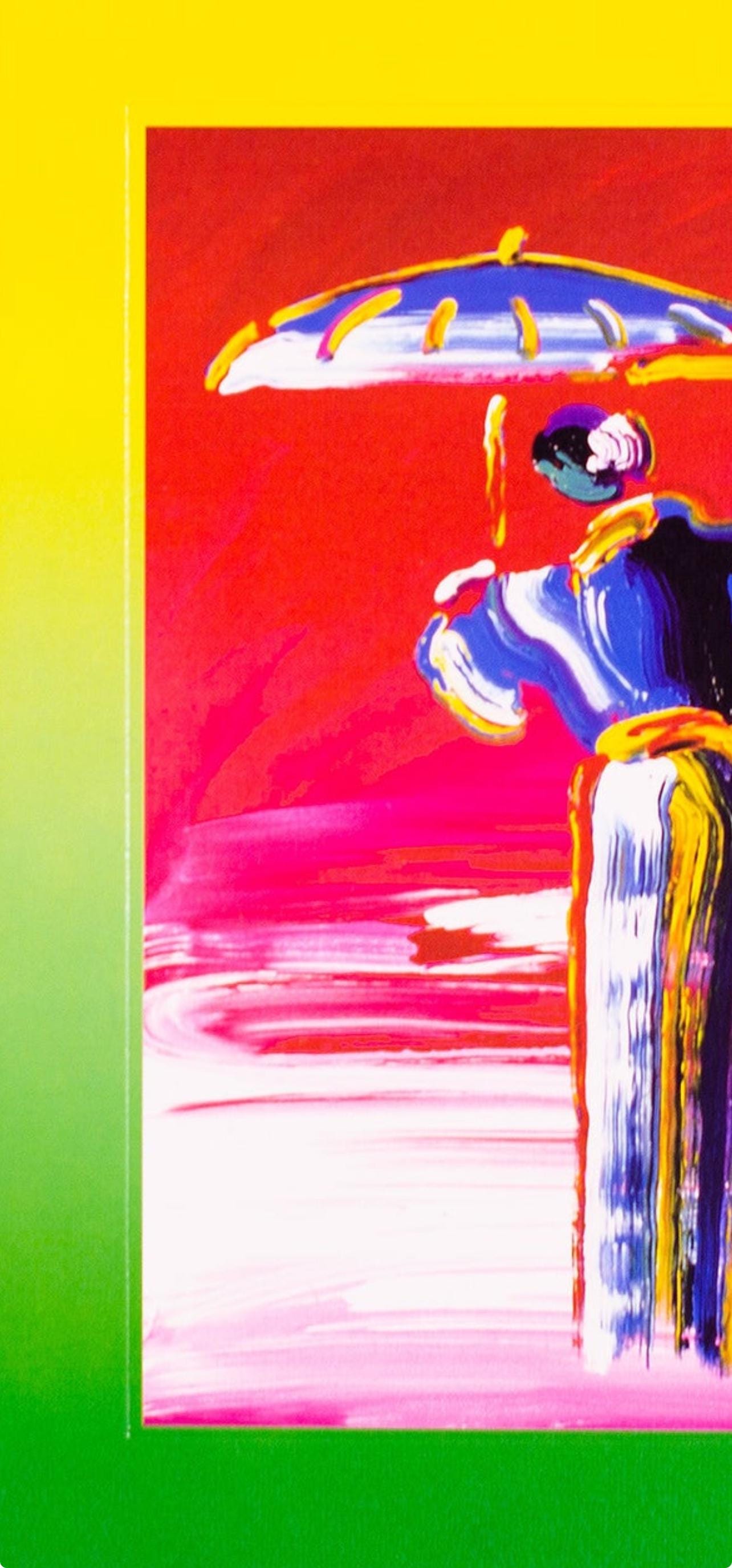 Peter Max, Sage With Umbrella And Cane On Blends, Hand Signed, Official Lithograph