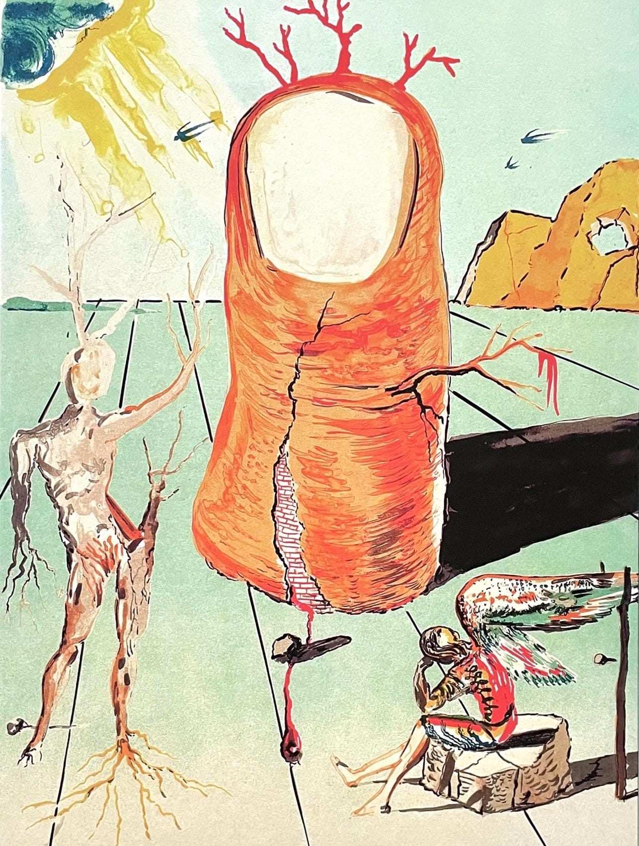 Salvador Dali, La Vision De L'Ange De Cap Creus (Le Pouce), Signed, Archival Pigment Print