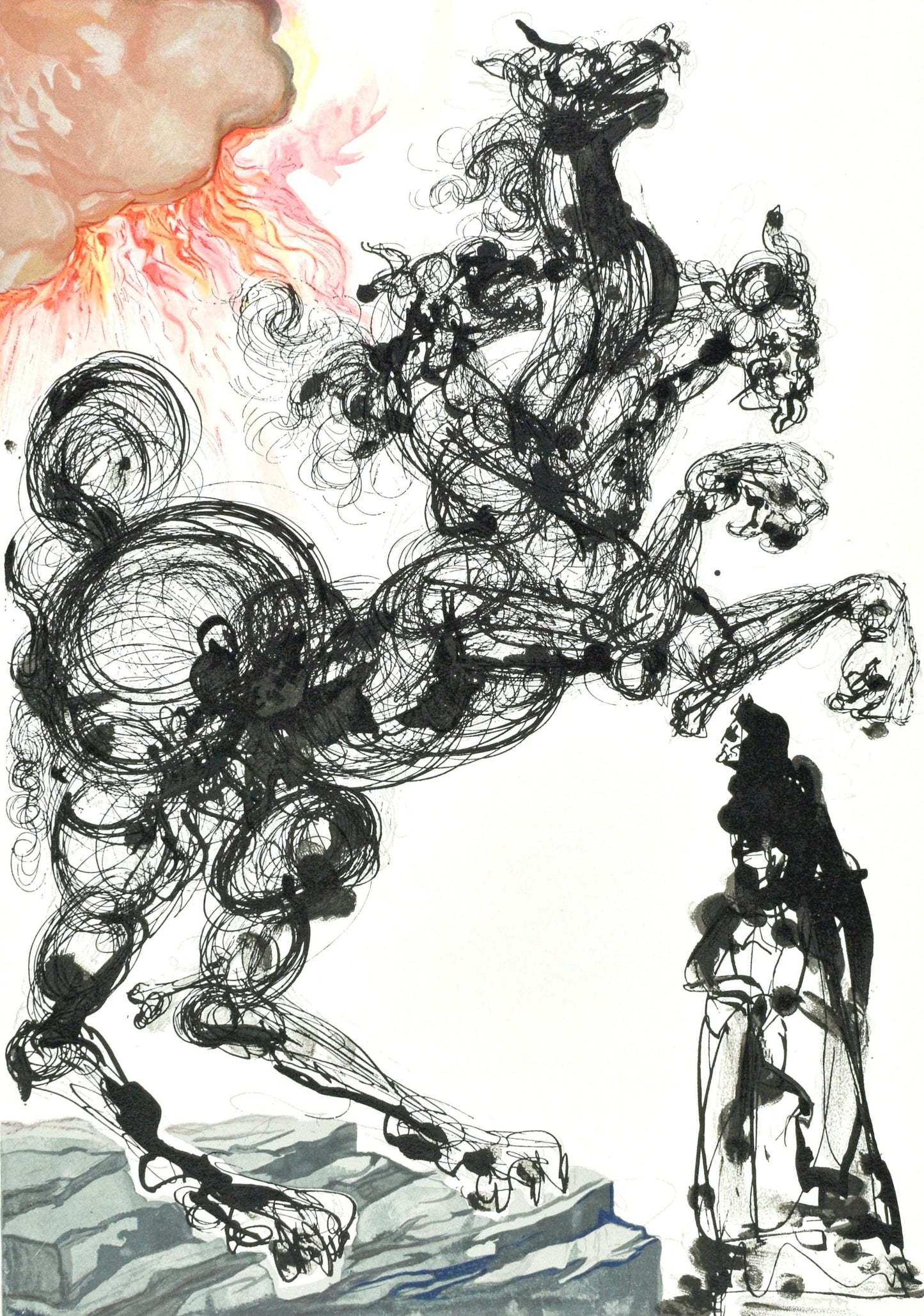 Salvador Dali, Inferno Vi (Michler/Lpsinger 1039-1138; Field 189-200), La Divina Commedia, Woodcut