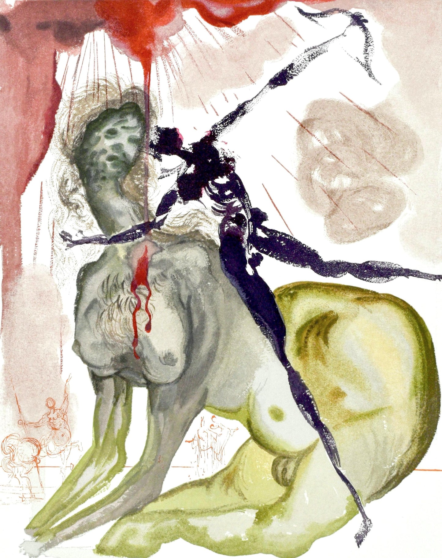 Salvador Dali, Inferno XII (Michler/ Lpsinger 1039-1138; Field 189-200), La Divina Commedia, Woodcut