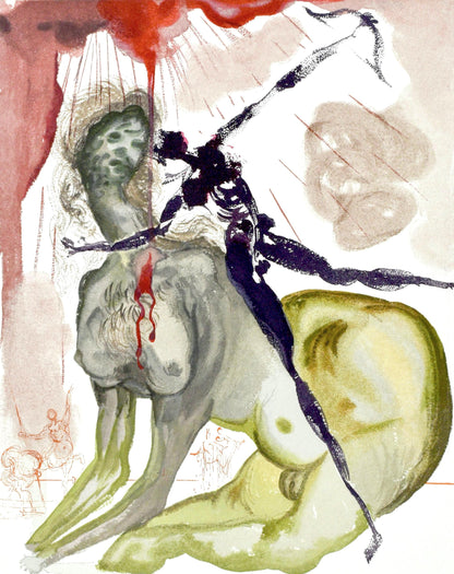 Salvador Dali, Inferno XII (Michler/ Lpsinger 1039-1138; Field 189-200), La Divina Commedia, Woodcut