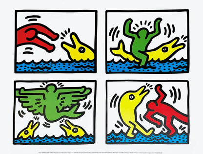 Keith Haring, Pop Shop Quad V, Official Edition Offset Lithograph