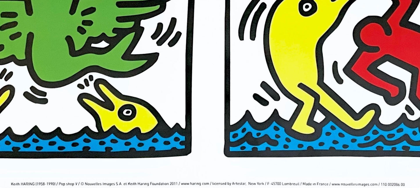 Keith Haring, Pop Shop Quad V, Official Edition Offset Lithograph