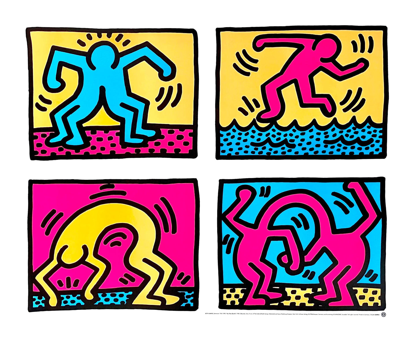 Keith Haring, Pop Shop Quad Ii, Official Edition Offset Lithograph