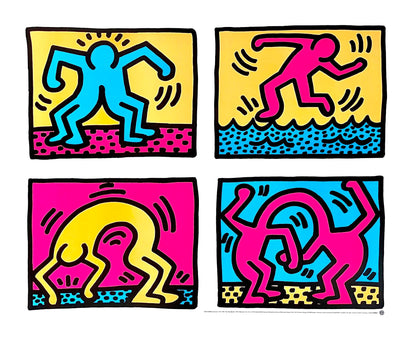 Keith Haring, Pop Shop Quad Ii, Official Edition Offset Lithograph