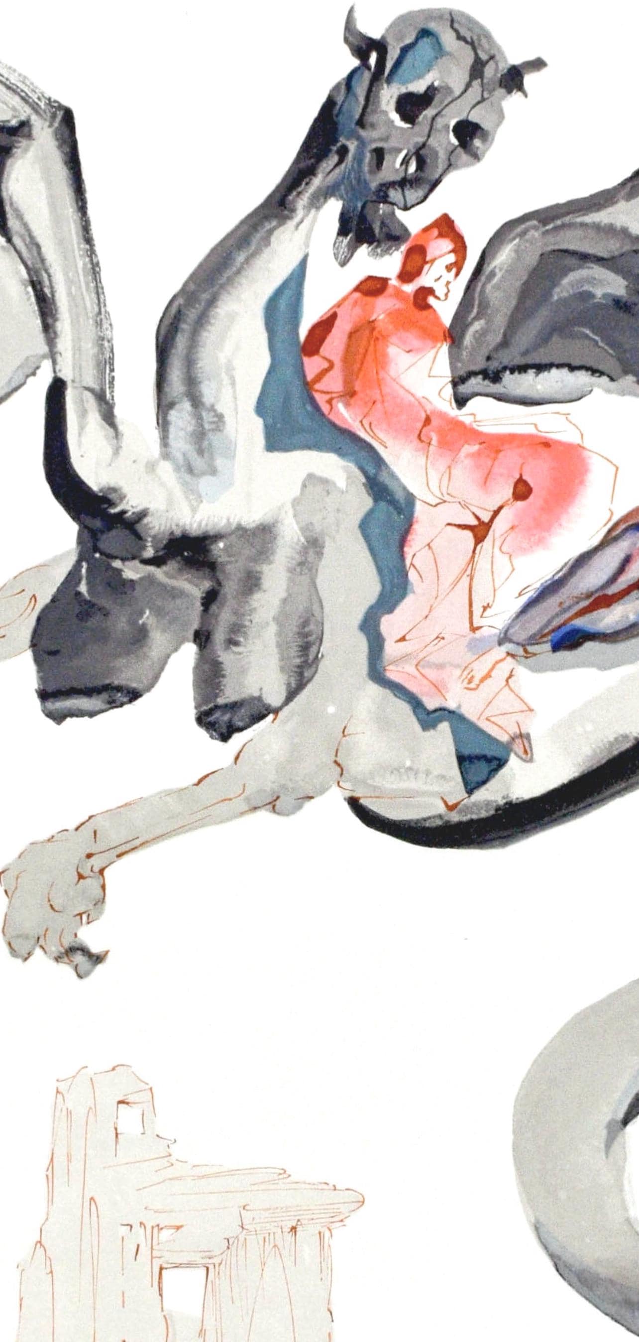 Salvador Dali, Inferno Xvii (Michler/Lpsinger 1039-1138; Field 189-200), La Divina Commedia, Woodcut