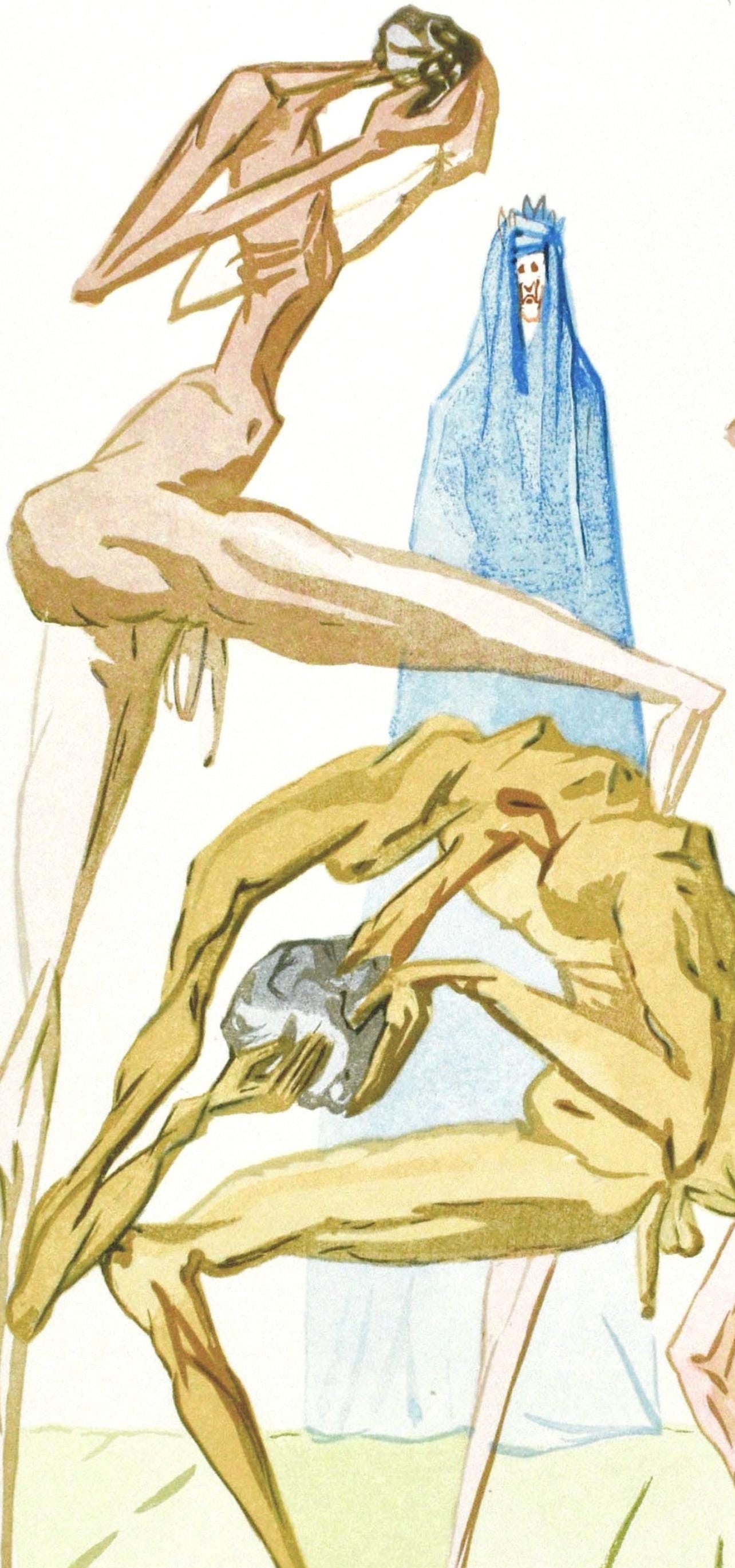 Salvador Dali, Inferno Xix (Michler/Lpsinger 1039-1138; Field 189-200), La Divina Commedia, Woodcut