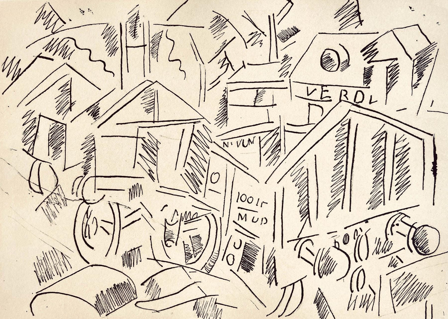 Fernand Lger, La Gare De Verdun, Dessins De Guerre 1915-16, Lithograph