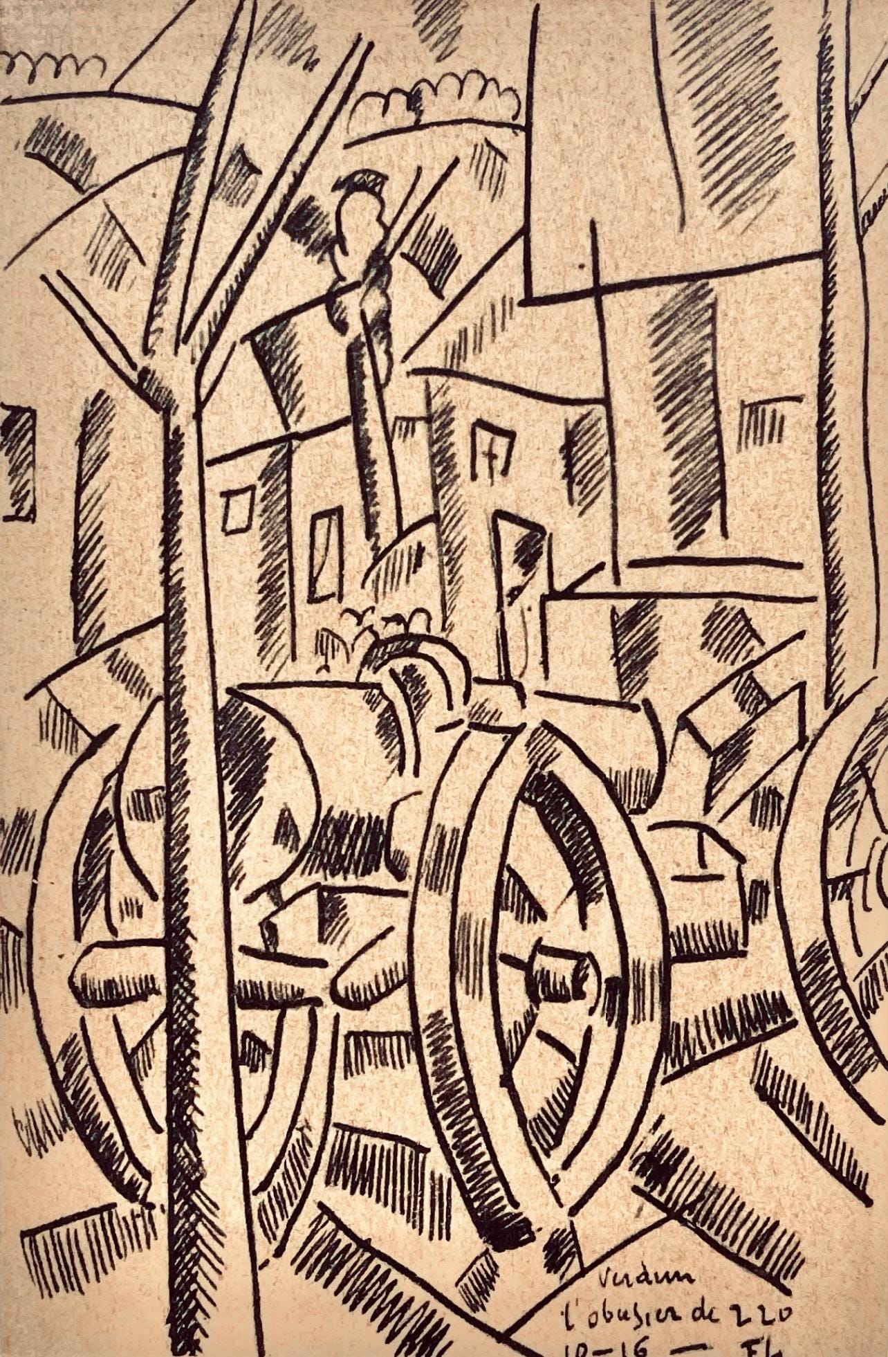 Fernand Lger, L'Obusier De 220, Dessins De Guerre 1915-16, Lithograph