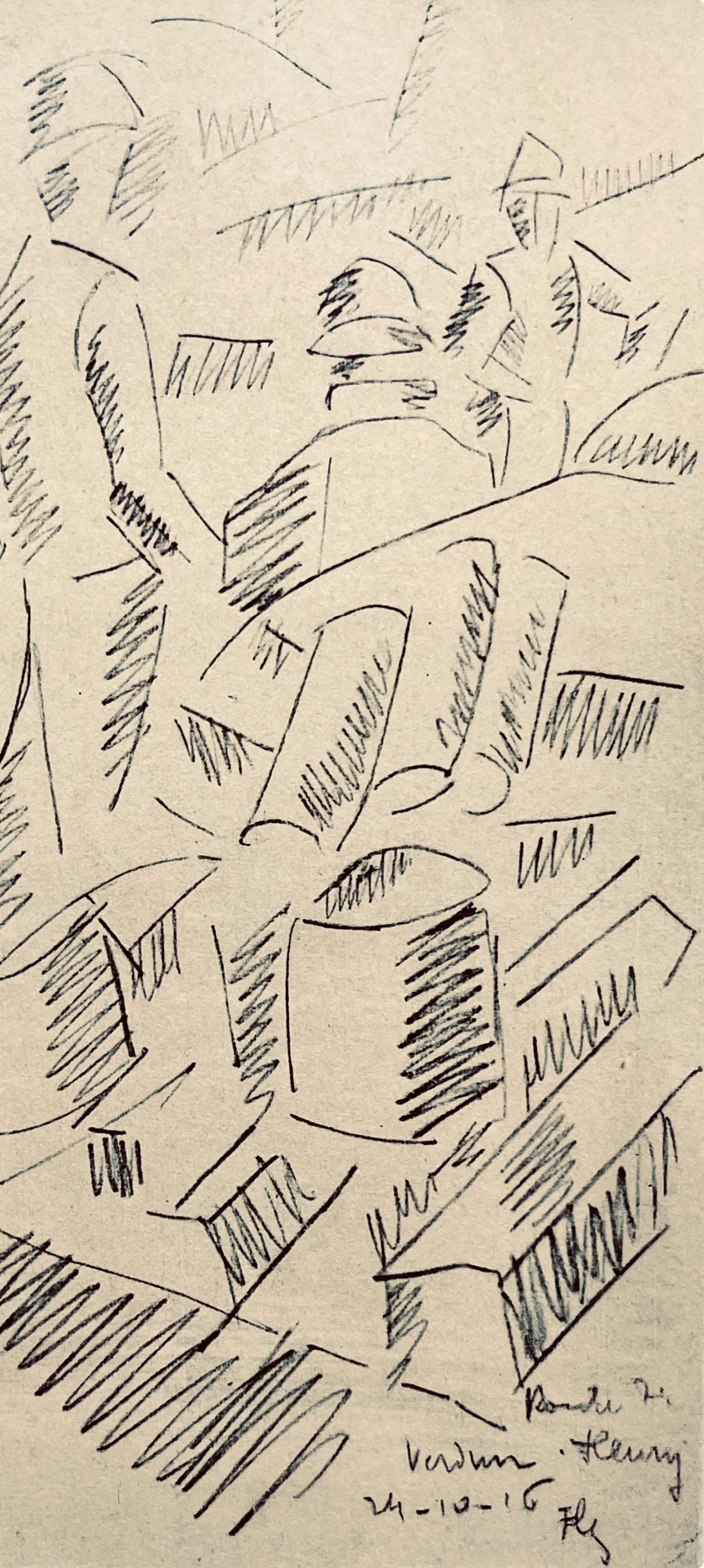 Fernand Lger, Sur La Route De Fleury: Sapeurs Au Travail, Dessins De Guerre 1915-16, Lithograph