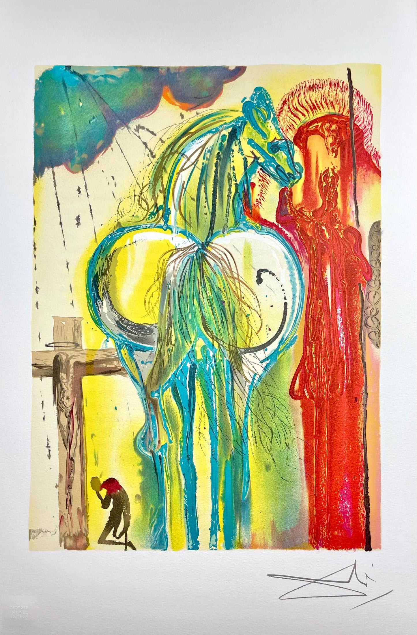 Salvador Dali, Le Centurion, Les Chevaux De Dali, Fac-Simile Signed, Lithograph (After)