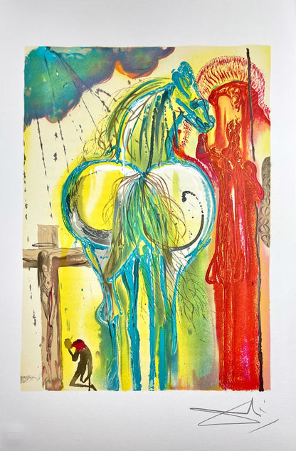 Salvador Dali, Le Centurion, Les Chevaux De Dali, Fac-Simile Signed, Lithograph (After)