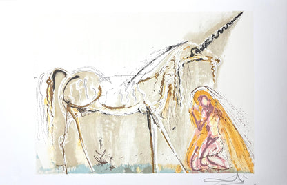 Salvador Dali, La Licorne, Les Chevaux De Dali, Fac-Simile Signed, Lithograph (After)