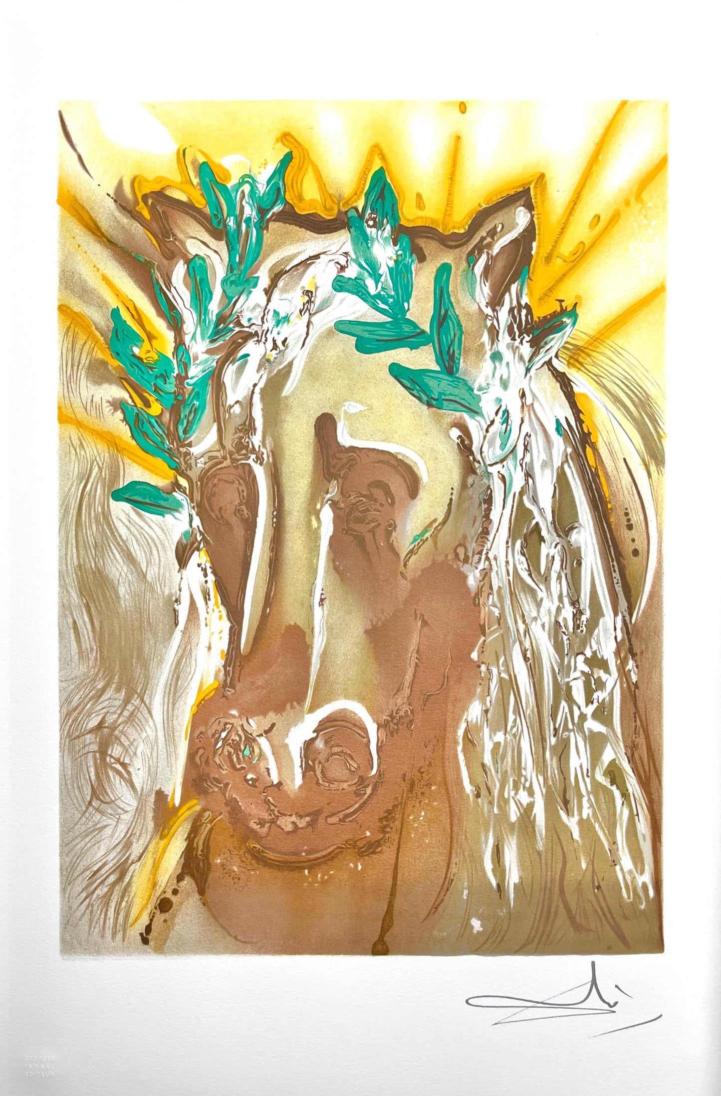 Salvador Dali, Le Cheval Du Printemps, Les Chevaux De Dali, Fac-Simile Signed, Lithograph (After)