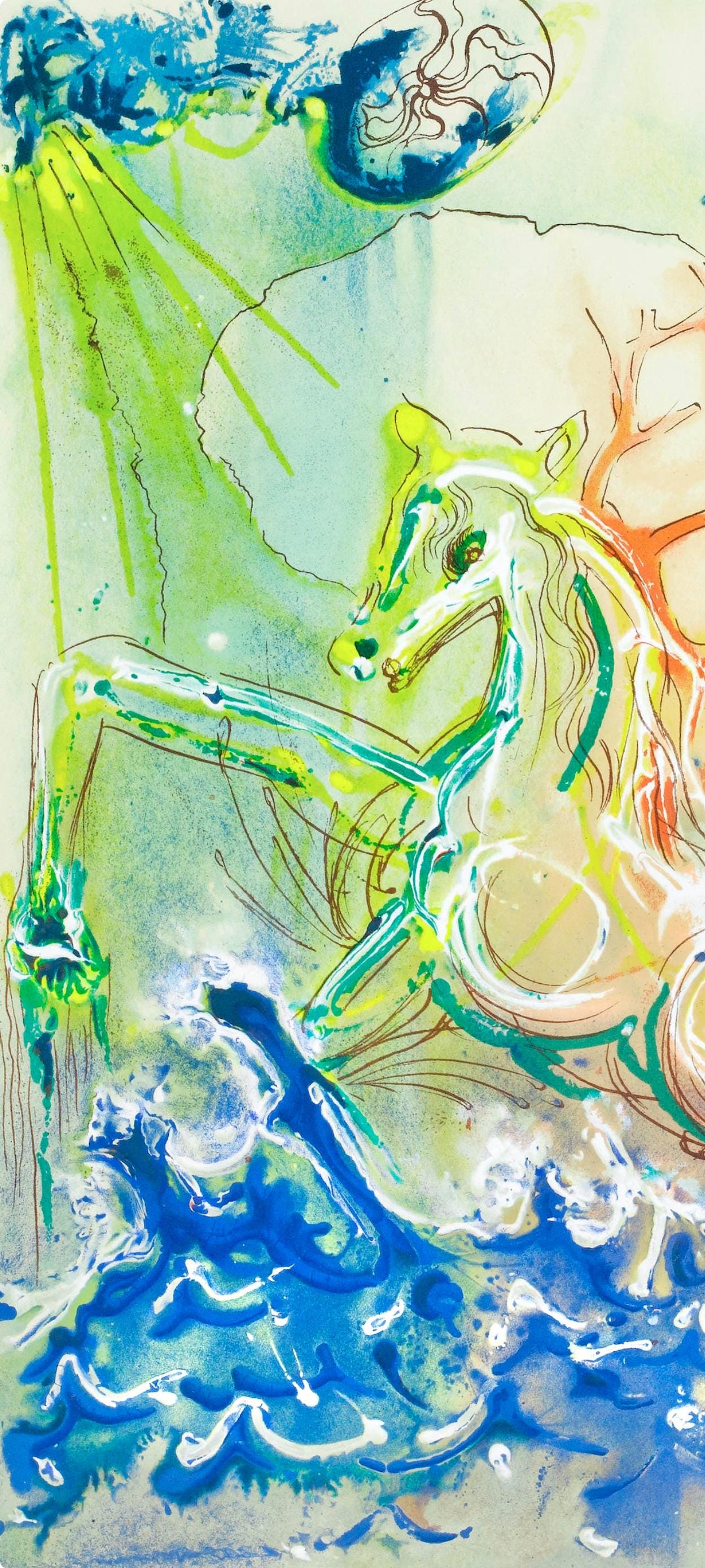 Salvador Dali, Le Cheval De Triomphe, Les Chevaux De Dali, Fac-Simile Signed, Lithograph (After)