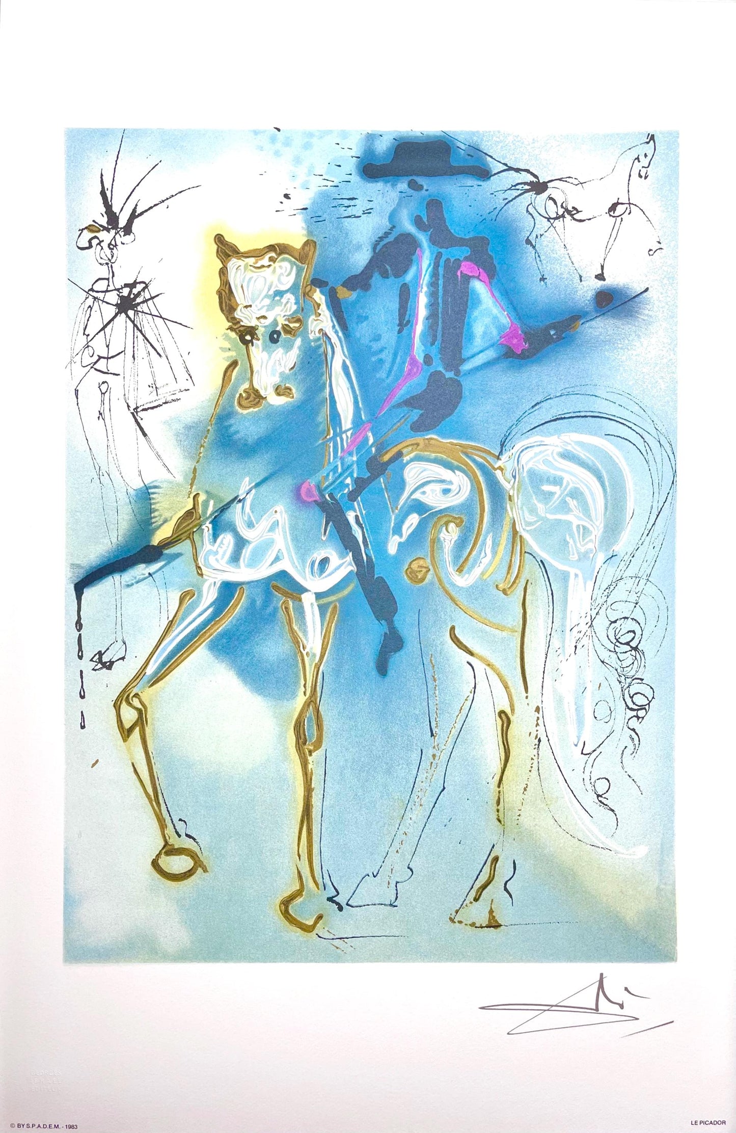 Salvador Dali, Picador, Les Chevaux De Dali, Fac-Simile Signed, Lithograph (After)