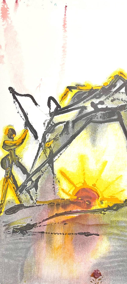 Salvador Dali, Le Cheval De Labeur, Les Chevaux De Dali, Fac-Simile Signed, Lithograph (After)