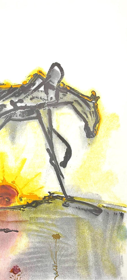 Salvador Dali, Le Cheval De Labeur, Les Chevaux De Dali, Fac-Simile Signed, Lithograph (After)