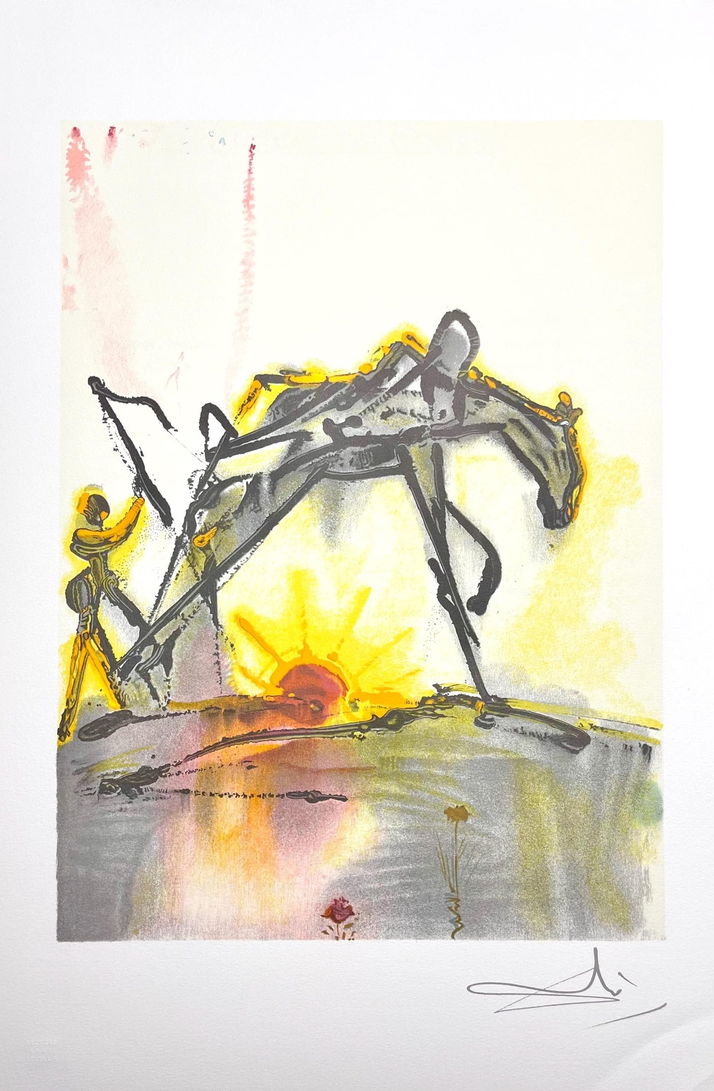 Salvador Dali, Le Cheval De Labeur, Les Chevaux De Dali, Fac-Simile Signed, Lithograph (After)