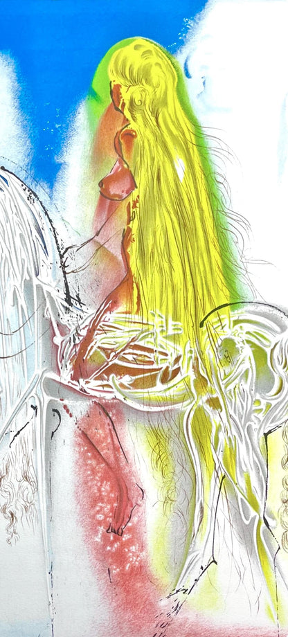 Salvador Dali, Dame Godiva, Les Chevaux De Dali, Fac-Simile Signed, Lithograph (After)